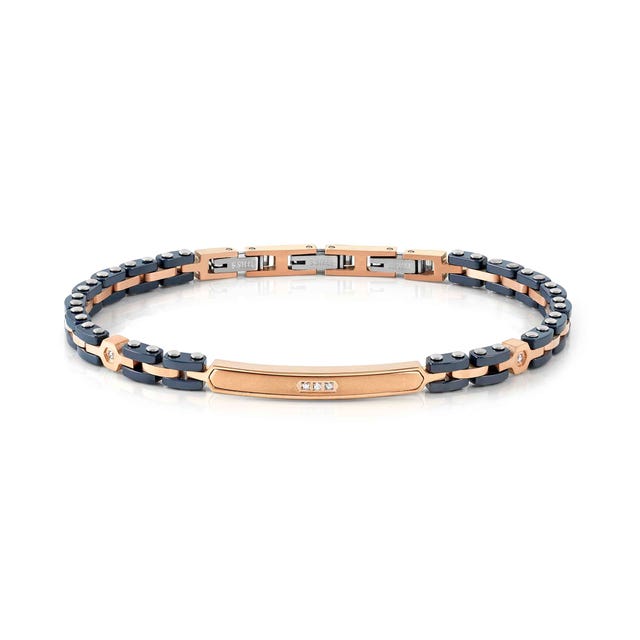 Bracciale Strong Diamond in PVD rosè con 5 diamanti - 028326 001