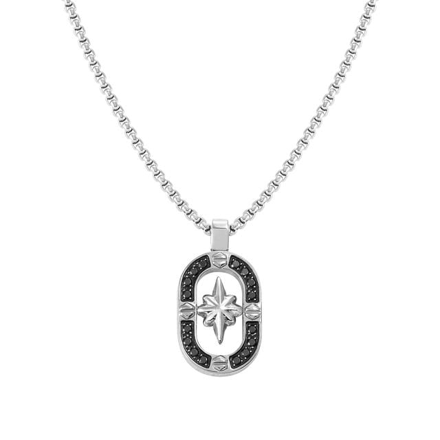 Collana ManVision Rosa dei venti con Zirconi neri - 133014 014