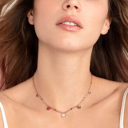 Collana Sweetrock Nature Oro Rosa con pendenti - 148040 047