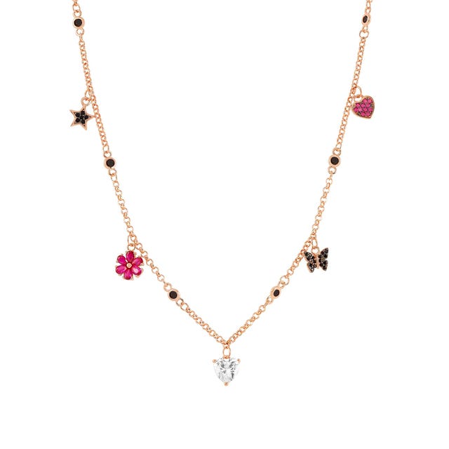 Collana Sweetrock Nature Oro Rosa con pendenti - 148040 047