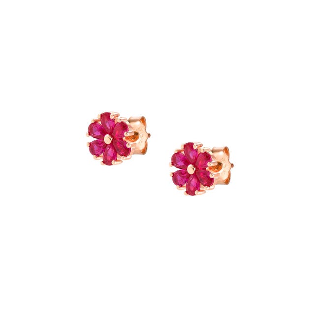 Orecchini Sweetrock Nature Fiore Oro Rosa - 148042 044