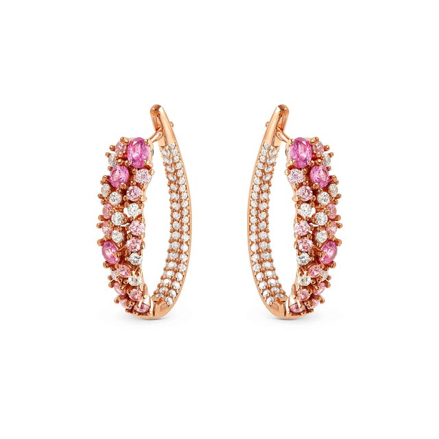 Orecchini Mosaica oro rosa con 81 Zirconi colorati - 241607 011