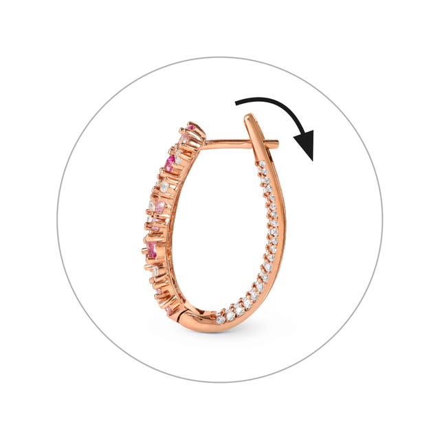 Orecchini Mosaica oro rosa con 81 Zirconi colorati - 241607 011