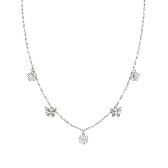 Collana SweetMadame Fiori e farfalle con Cubic Zirconia - 242011 050