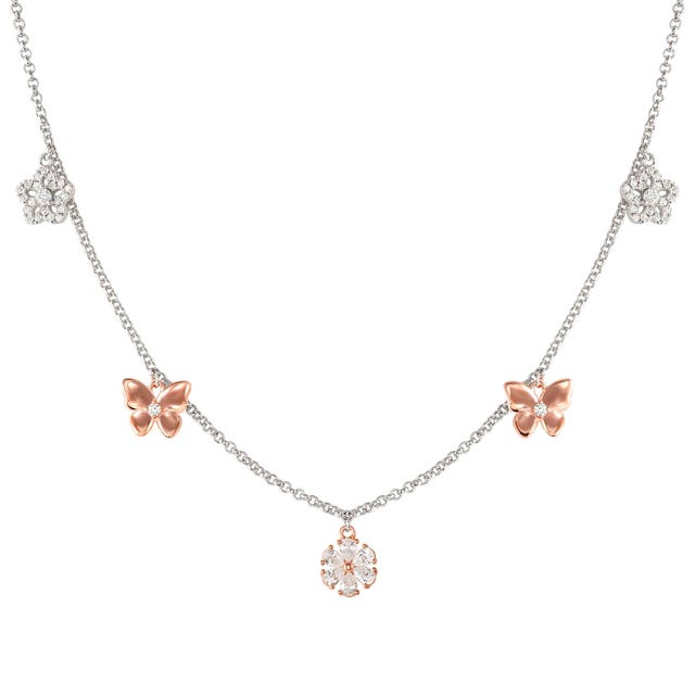 Collana SweetMadame Fiori e farfalle con Cubic Zirconia - 242011 051