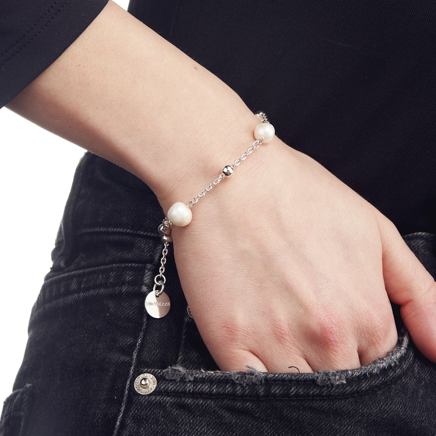 Bracciale di catena con perle naturali - 000EXB4954000 2065