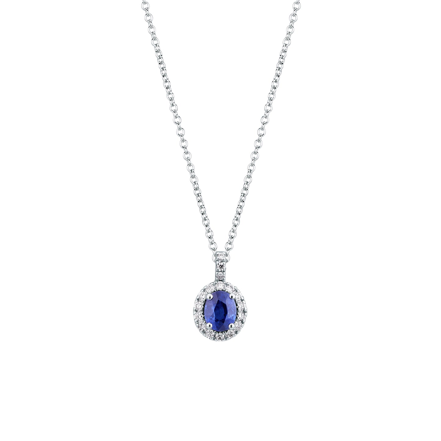 Collana in ORO BIANCO, ZAFFIRO E DIAMANTI AB716/Z