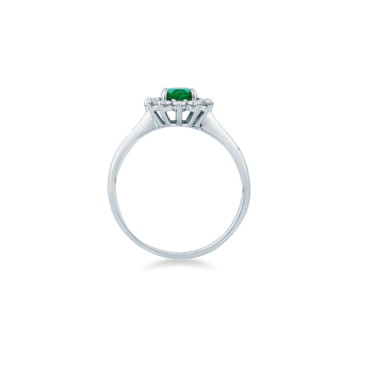 Anello in ORO BIANCO, DIAMANTI E SMERALDO DL1/B20S