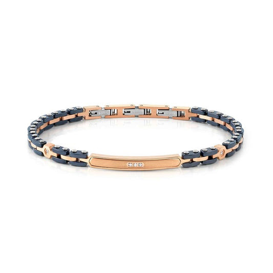 Bracciale Strong Diamond in PVD  rosè con 5 diamanti - 028326 001