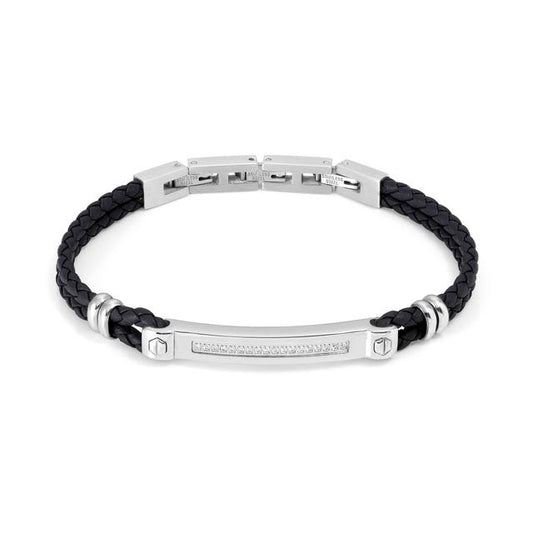 Bracciale Manvision in pelle sintetica nera - 133001 001