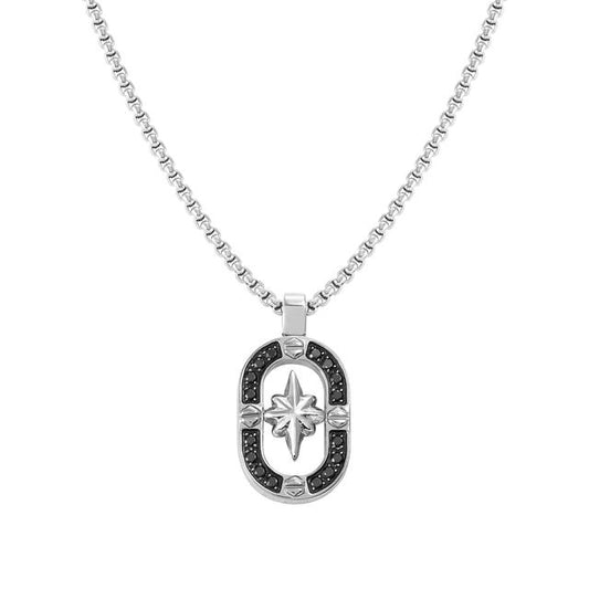 Collana ManVision Rosa dei venti con Zirconi neri - 133014 014