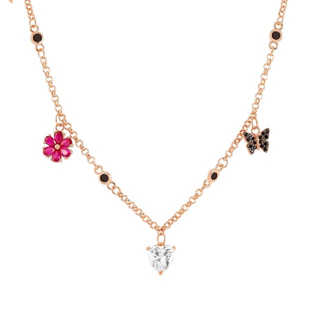 Collana Sweetrock Nature Oro Rosa con pendenti - 148040 047