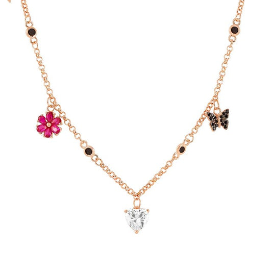 Collana Sweetrock Nature Oro Rosa con pendenti - 148040 047