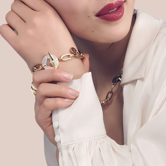 Bracciale catena dorata e madreperla Joya - 006EXB0085000   2431