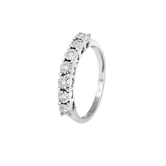 Veretta  sette pietre RUGIADA  in oro bianco con diamanti 20069897