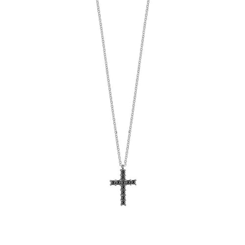 LE CROCI UOMO Collana in diamanti neri e oro bianco - 20087791