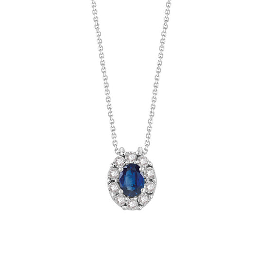 Collana REGAL in oro bianco con zaffiro e diamanti 20102581