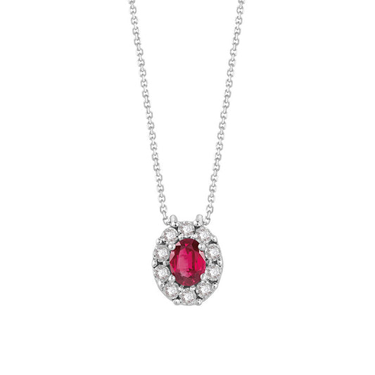 Collana REGAL in oro bianco con rubino e diamanti - 20102582