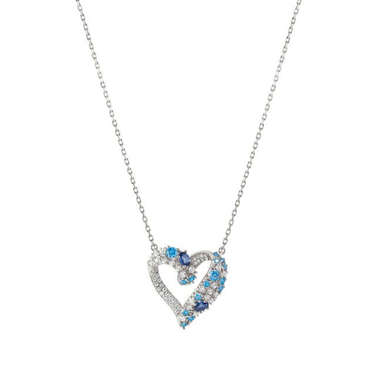 Collana Mosaica Cuore con Zirconi blu e bianchi - 241604 010