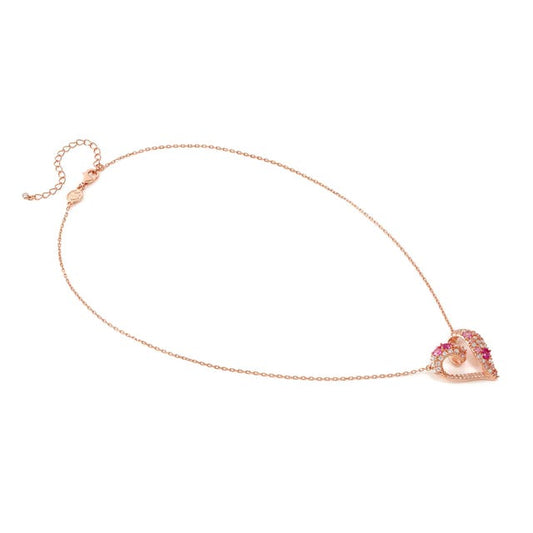 Collana Mosaica Cuore con Zirconi rosa e bianchi - 241604 011