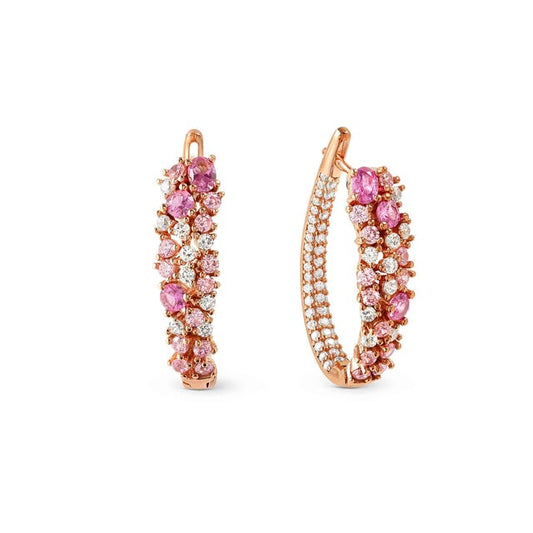 Orecchini Mosaica oro rosa con 81 Zirconi colorati - 241607 011