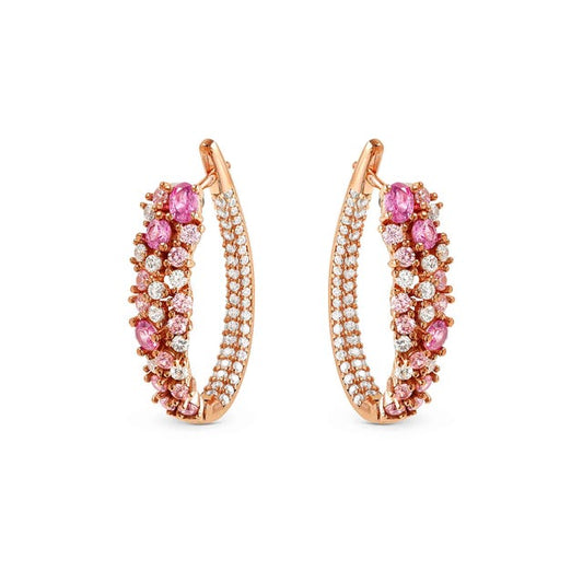 Orecchini Mosaica oro rosa con 81 Zirconi colorati - 241607 011