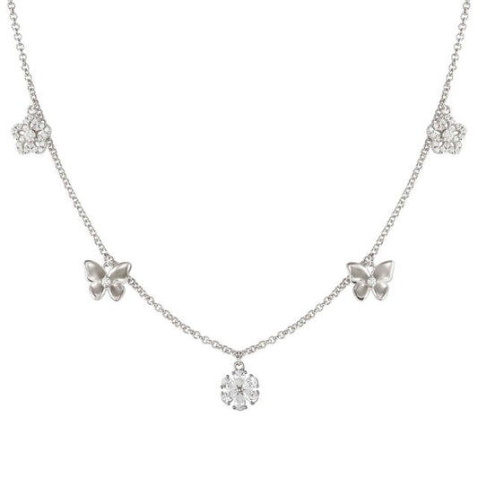 Collana SweetMadame Fiori e farfalle con Cubic Zirconia - 242011 050