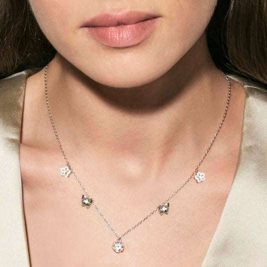 Collana SweetMadame Fiori e farfalle con Cubic Zirconia - 242011 050