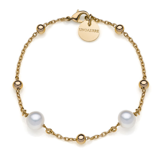Bracciale in bronzo dorato e perle naturali - 000EXB4954000   2064