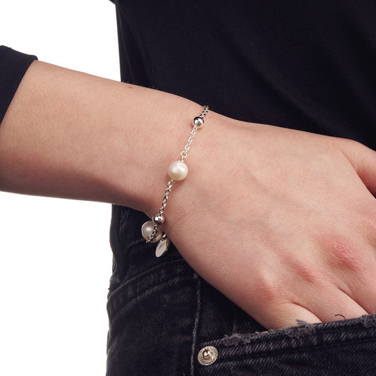 Bracciale di catena con perle naturali - 000EXB4954000   2065