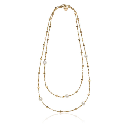 Collana in bronzo dorato e perle naturali - 000EXH5234000   2061