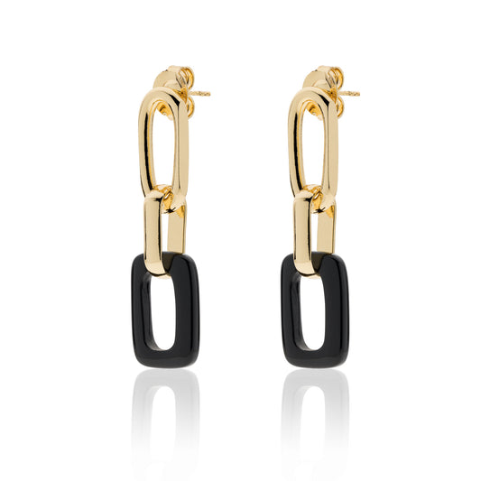 Orecchini lunghi con onice nera naturale - 006EXO0058000   2136