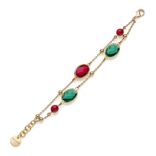 Bracciale con pietre rosse e verdi Jaipur - 014EXB0034000   2265