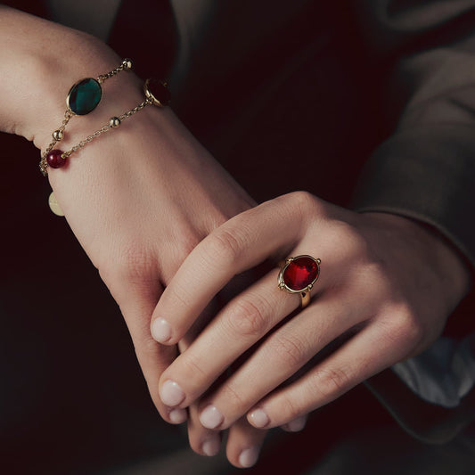 Bracciale con pietre rosse e verdi Jaipur - 014EXB0034000   2265