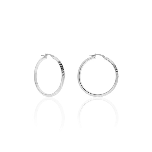 Orecchini argentati a cerchio Triangoli - 004EXO0069900   2393
