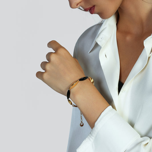 Bracciale Aria con elementi neri - 713YHW4233103   6656