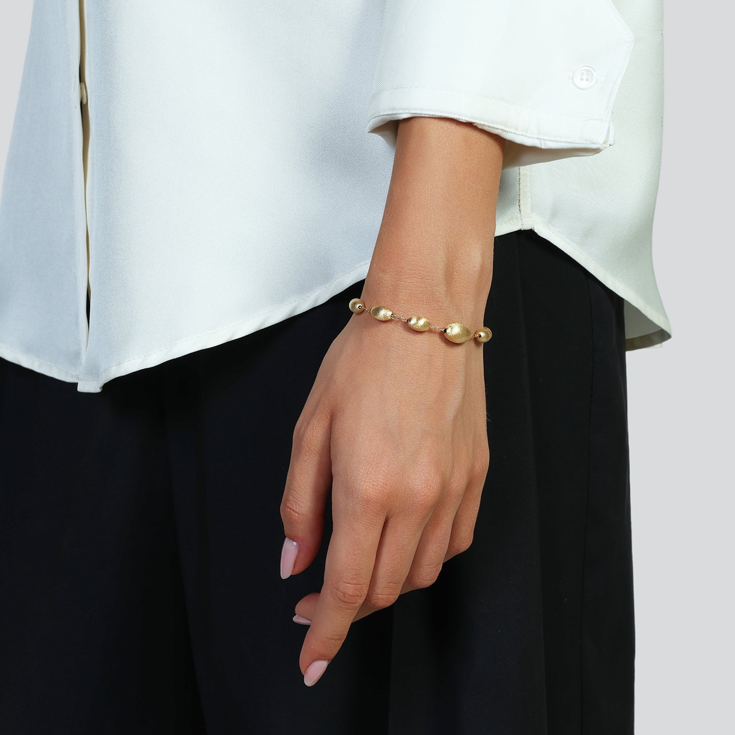 Bracciale in argento dorato satinato - 703YHW4244100   6662