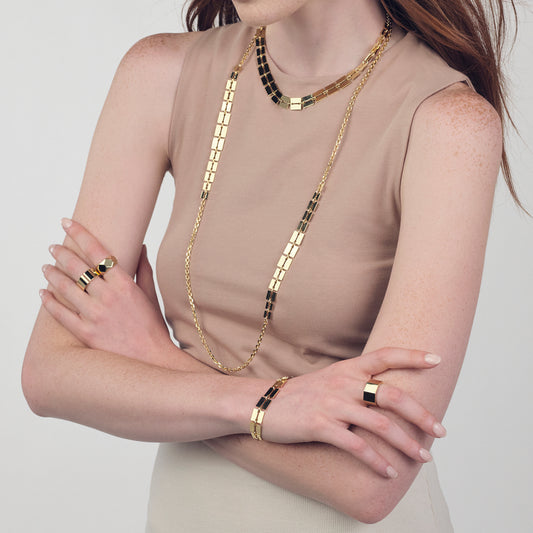 Collana lunga dorata Lux - 017EXH0054000   2614