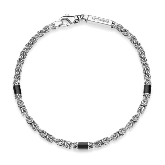 Bracciale uomo in argento e smalto nero - 700YHH1943170   6247