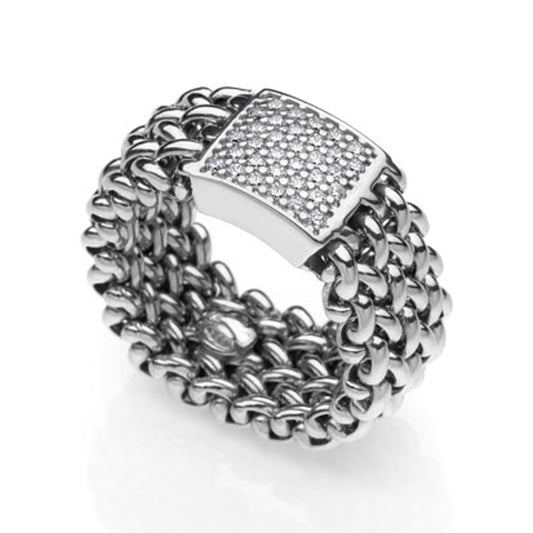 Anello in argento bianco Chicco con cubic zirconia - 711ECA0111000   5889/14