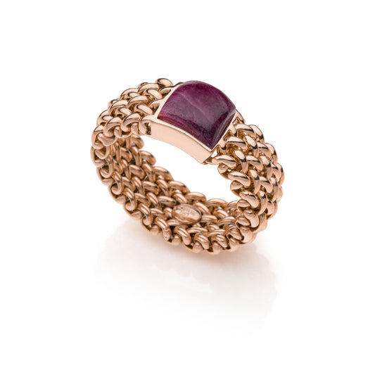 Anello in argento dorato rosa con Radice di Rubino Chicco - 711ECA0117000   6044/18