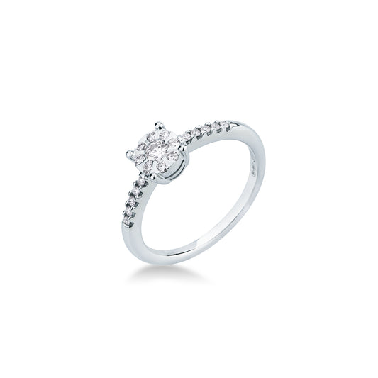 Anello in ORO BIANCO E DIAMANTI AB713/10