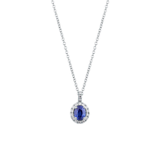 Collana in ORO BIANCO, ZAFFIRO E DIAMANTI AB716/Z