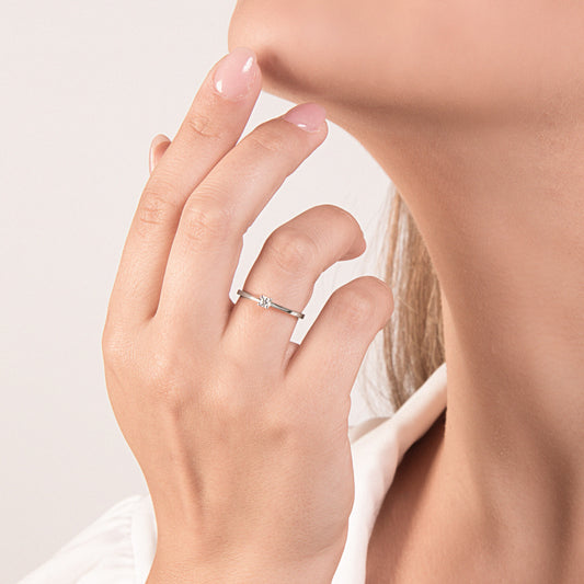 Anello in ORO BIANCO E DIAMANTE AL546/10