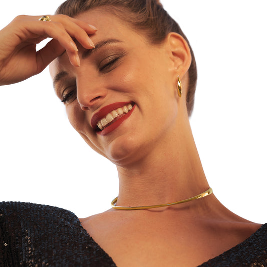 Collana rigida in argento dorato - 700YHW3594000   6317